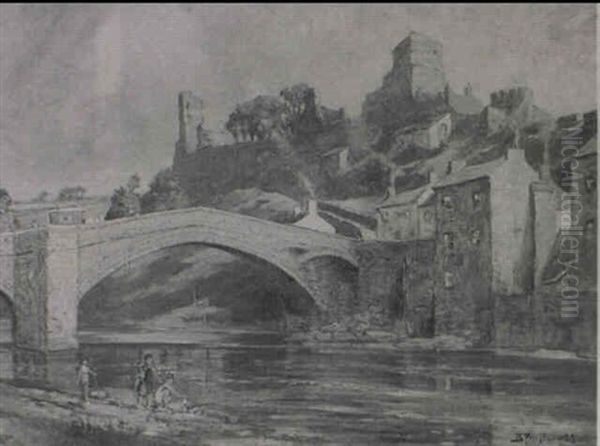 Barnard Castle Oil Painting by Bertram Priestman