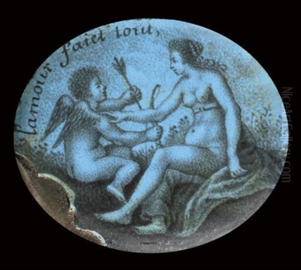 Venus And Amor Oil Painting by Paul Prieur