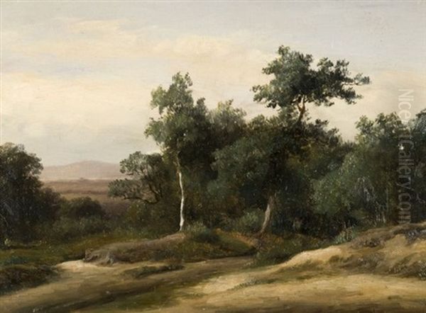 Vue Presumee Des Environs De Fontainebleau Oil Painting by Romain Etienne Gabriel Prieur