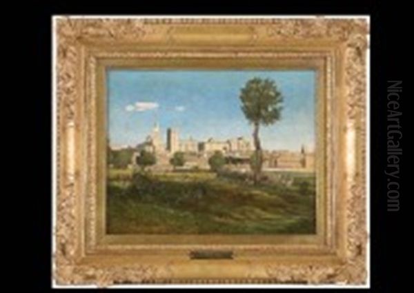 Le Palais Des Papes A Avignon Oil Painting by Romain Etienne Gabriel Prieur