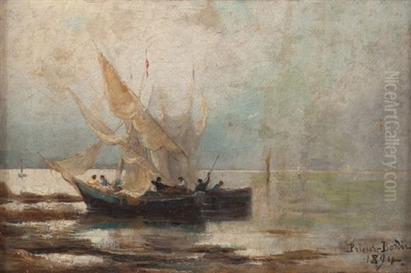 Yelkenliler Oil Painting by Francois Leon Prieur-Bardin