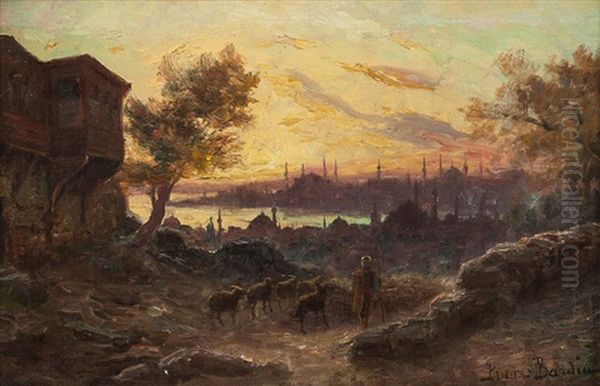 View Of Constantinople Oil Painting by Francois Leon Prieur-Bardin