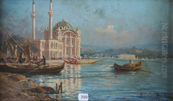 Vue Du Bosphore Oil Painting by Francois Leon Prieur-Bardin