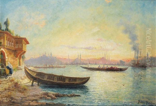 La Corne D'or, Constantinople Oil Painting by Francois Leon Prieur-Bardin