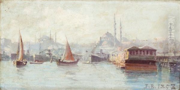 Le Pont De Galata Oil Painting by Francois Leon Prieur-Bardin