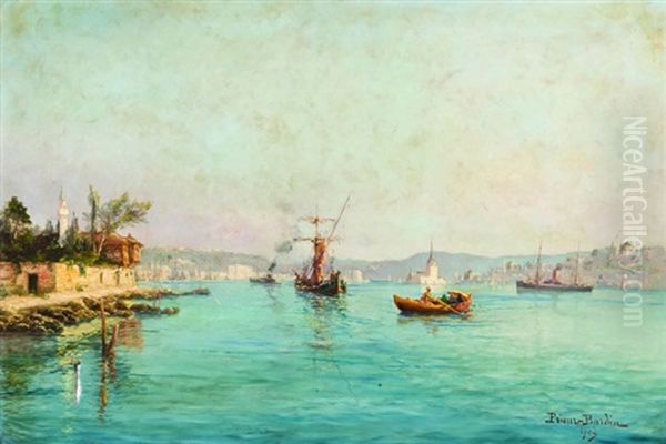 Istanbul Oil Painting by Francois Leon Prieur-Bardin