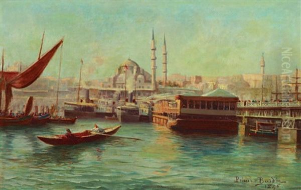 Karakoy'den Eminonu'ne Bakis Oil Painting by Francois Leon Prieur-Bardin