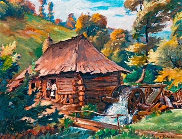 Vizimalom A Karpatokban Oil Painting by Vaclav Prihoda