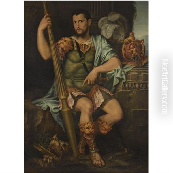 Portrait Of A Nobleman, Jean De Dinteville (?), As St. George by Francesco Primaticcio