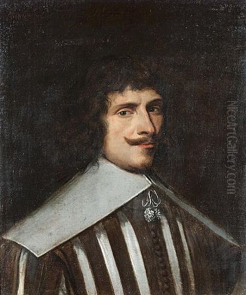 Portrait Of A Gentleman, Bust-length, In A Brown Doublet Slashed To Reveal White, With A White Collar Oil Painting by Luigi Primo