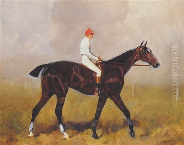 Jockey In Training Oil Painting by Rene Pierre Charles Princeteau