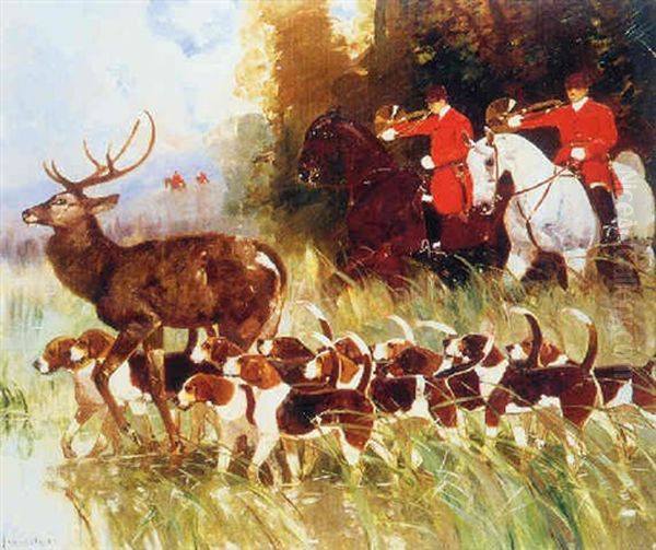 La Chasse A Courre Oil Painting by Rene Pierre Charles Princeteau