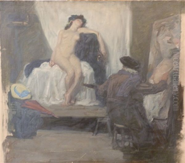 Nu A L'atelier Oil Painting by Rene Francois Xavier Prinet