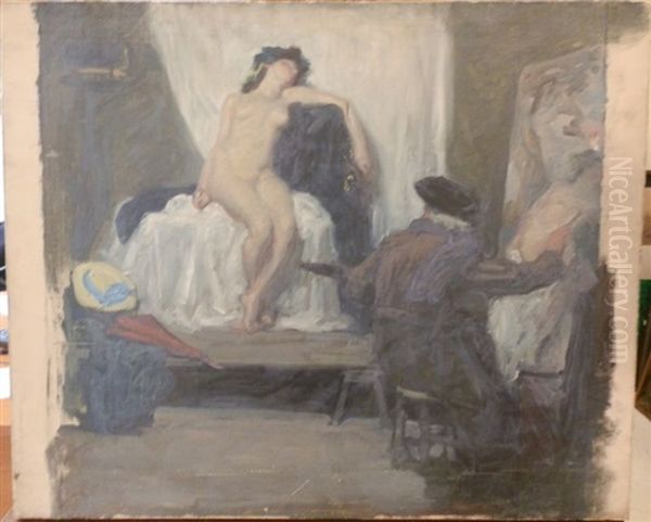 Nu A L'atelier Oil Painting by Rene Francois Xavier Prinet