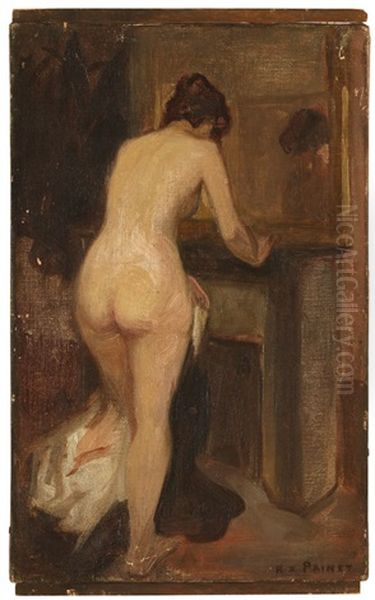 Etude Du Salon (standing Nude) Oil Painting by Rene Francois Xavier Prinet