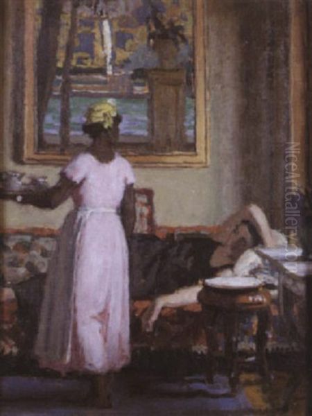 Blanche Et Noire Oil Painting by Rene Francois Xavier Prinet