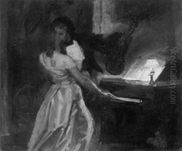 La Sonate A Kreutzer Oil Painting by Rene Francois Xavier Prinet