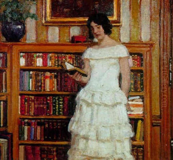 Esquisse Pour La Bibliotheque Oil Painting by Rene Francois Xavier Prinet