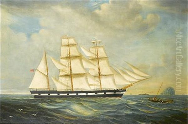 The "british Princess" Passing The Bass Rock Oil Painting by John Balfour Pringle