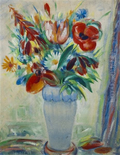 Bouquet Oil Painting by Josef Prinke