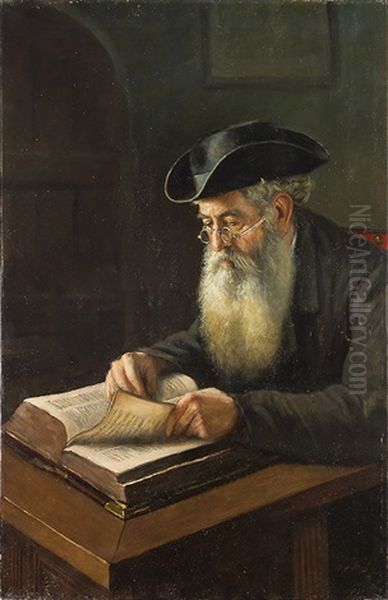 Dutch Rabbi (unidentified) Oil Painting by Benjamin Liepman Prins