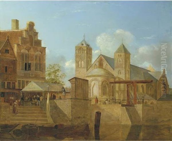 A View (church Of Saint Maria Im Kapitol With The Lichthof, Cologne?) by Johannes Huibert (Hendric) Prins