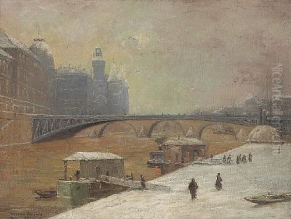 Le Pont D'arcole Oil Painting by Pierre Ernest Prins