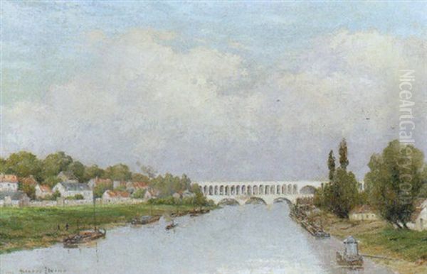 Viaduc D'auteuil Oil Painting by Pierre Ernest Prins