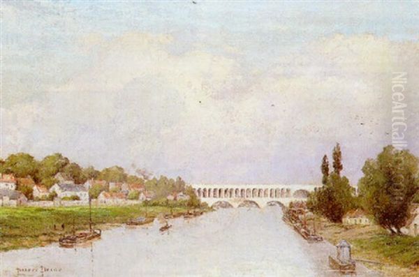 Le Viaduc D'auteuil Oil Painting by Pierre Ernest Prins