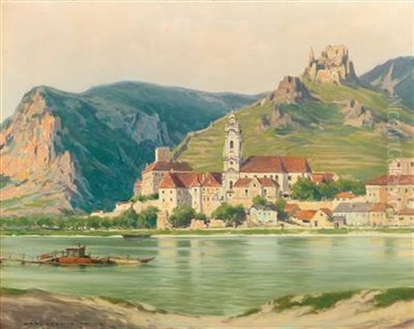 View Of Durnstein Oil Painting by Karl Ludwig Prinz