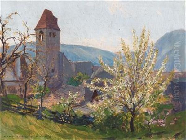 Kirche In Durnstein Oil Painting by Karl Ludwig Prinz