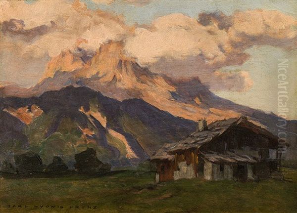 Admont, Blick Gegen Grosen Buchstein Oil Painting by Karl Ludwig Prinz