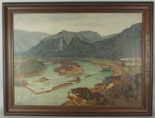 Flusslandschaft Oil Painting by Karl Ludwig Prinz