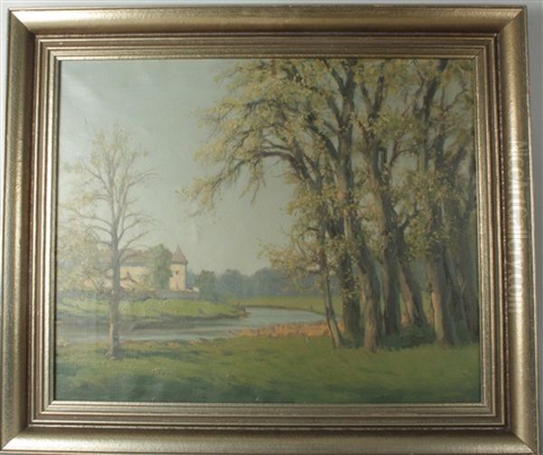 Aulandschaft Im Fruhling Oil Painting by Karl Ludwig Prinz