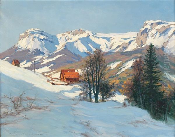 Winter Landscape Oil Painting by Karl Ludwig Prinz