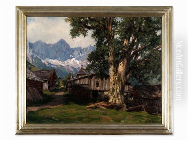 Dachstein Massif South Walls Oil Painting by Karl Ludwig Prinz