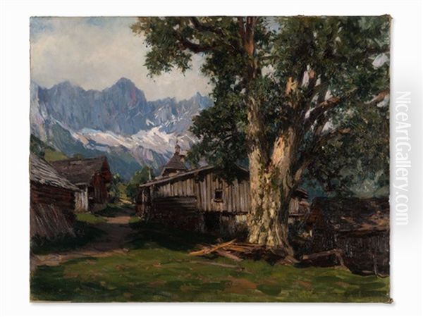 Dachstein Massif South Walls Oil Painting by Karl Ludwig Prinz