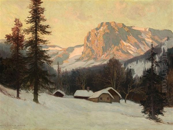 Rax In Winter Oil Painting by Karl Ludwig Prinz