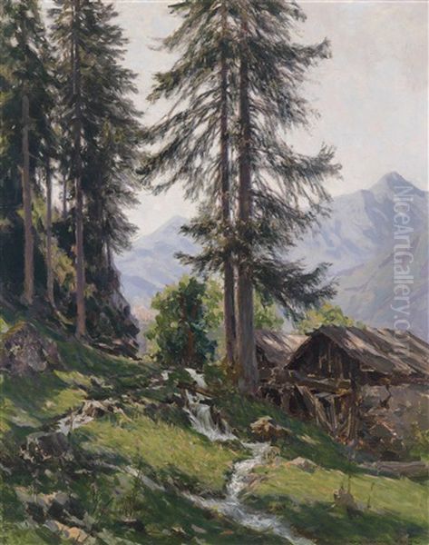 Aus Dem Otztal Oil Painting by Karl Ludwig Prinz