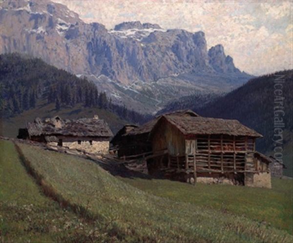 Bergbauernhof Oil Painting by Karl Ludwig Prinz