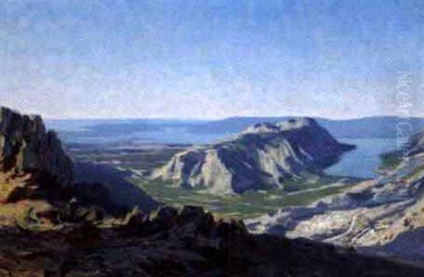 Blick Vom Lovcen In Die Bucht Von Cattano Oil Painting by Karl Ludwig Prinz