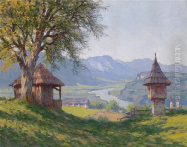 Karntner Landschaft (rosental) Oil Painting by Karl Ludwig Prinz