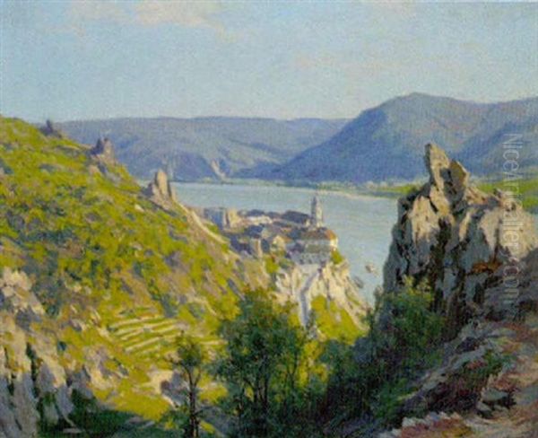 Blick Auf Durnstein, Wachau Oil Painting by Karl Ludwig Prinz