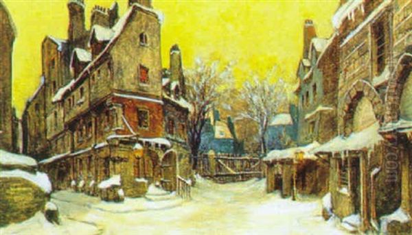 Verschneite Gasse Oil Painting by Karl Ludwig Prinz