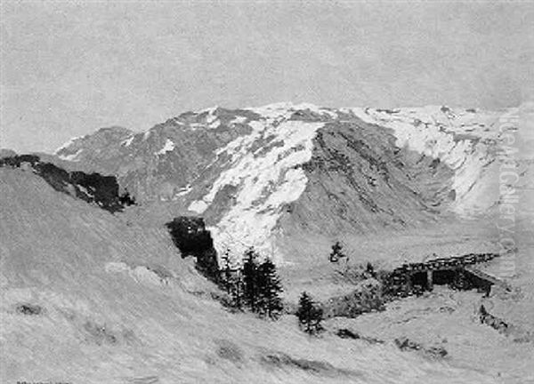 Unterstand Im Hochgebirge, Sudfront Oil Painting by Karl Ludwig Prinz