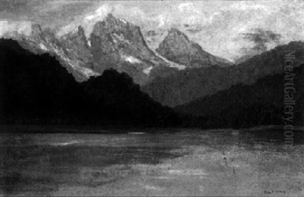 Bergsee Oil Painting by Karl Ludwig Prinz