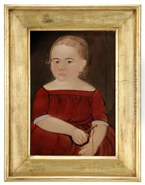 Portrait Of A Girl In A Red Dress Oil Painting by William Matthew Prior