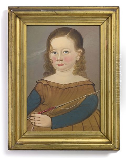 Portrait Of A Child With Long Blond Hair Oil Painting by William Matthew Prior