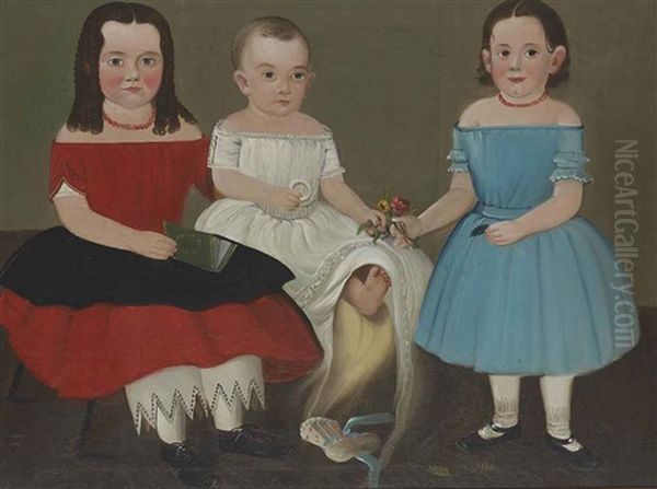 Portrait Of The Sweetser Children Oil Painting by William Matthew Prior