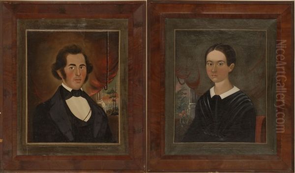 Portraits Of Mr. And Mrs. J.p. Johnson. Depicting Mr. J.p. Johnson And His Second Wife, The Former Susan Pierce Fitch (pair) Oil Painting by William Matthew Prior